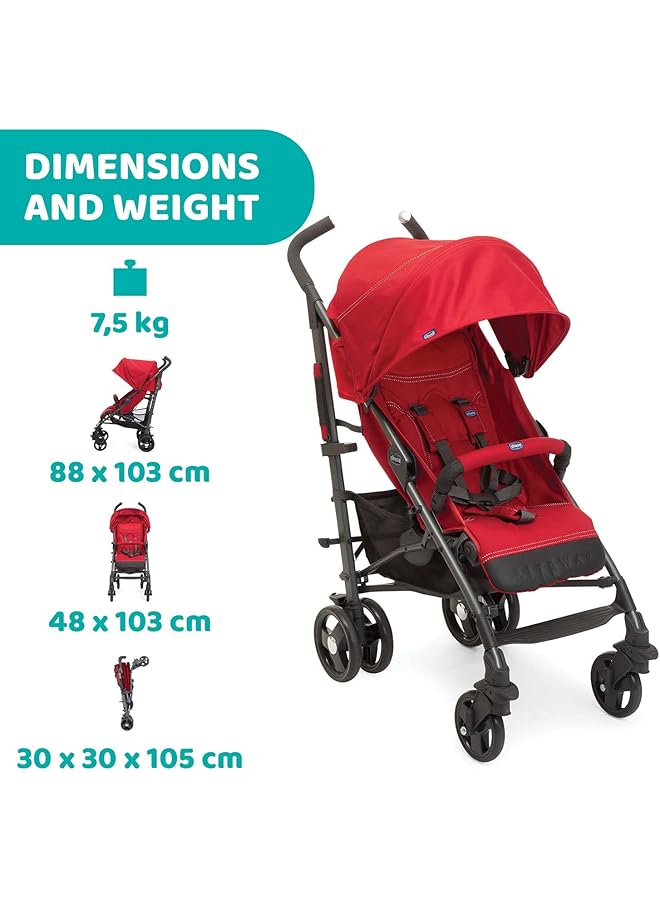 شيكو عربة الأطفال لايت واي 3 توب بي بي ريد بيري - Image 3