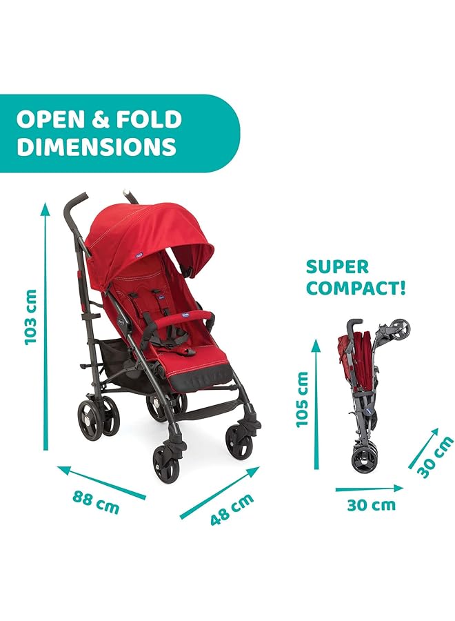 شيكو عربة الأطفال لايت واي 3 توب بي بي ريد بيري - Image 4