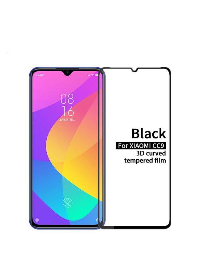 حماية شاشة MOFI 9H 3D مضادة للانفجار زجاج مقسى منحني لهاتف Xiaomi Mi CC9 (أسود)