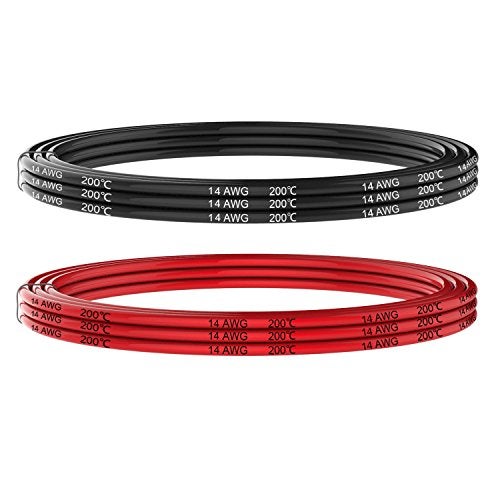 Haerkn Electrical Wire 14 AWG 14 Gauge Silicone Wire Hook Up Wire Cable 20 Feet [10 ft Black and 10 ft Red] Soft and Flexible 400 Strands 0.08 mm of Tinned Copper Wire High Temperature Resistance - Image 2