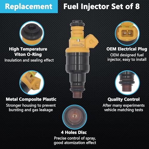 Yezoauto Fuel Injector 0280150718 Compatible with Ford Excursion 5.4L V8; Mustang 4.6L V8 96-04 & Lincoln Navigator 5.4L V8 98-99; Mercury Grand Marquis 4.6L V8 92-97 & More (Set of 8) - Image 4