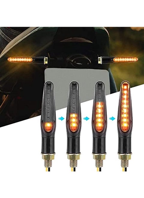4 Pcs Motorcycle Flashing Approved E24 Universal Flashing Led Sequential 12V 9 Leds Lights Turn Signal Indicator Waterproof Ip67 Indicator Motorcycle Scooter Quad Cruiser