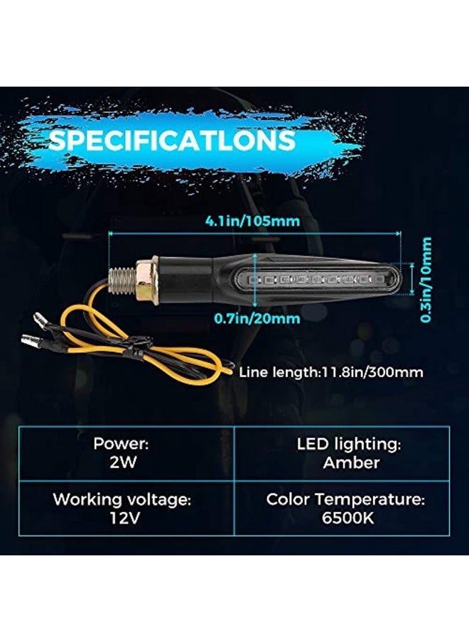 4 Pcs Motorcycle Flashing Approved E24 Universal Flashing Led Sequential 12V 9 Leds Lights Turn Signal Indicator Waterproof Ip67 Indicator Motorcycle Scooter Quad Cruiser