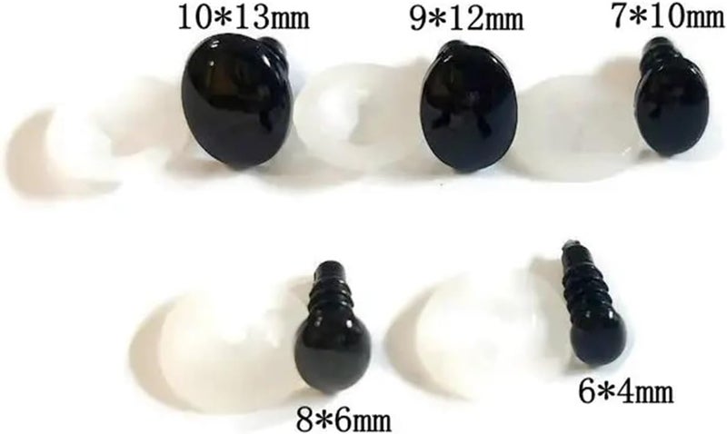 40pcs Oval Black Eyes for Teddy Bear Safety Animal Doll Making Supply 6 * 4mm/7 * 10mm/9 * 12mm/10 * 13mm(13x10mm) - Image 2