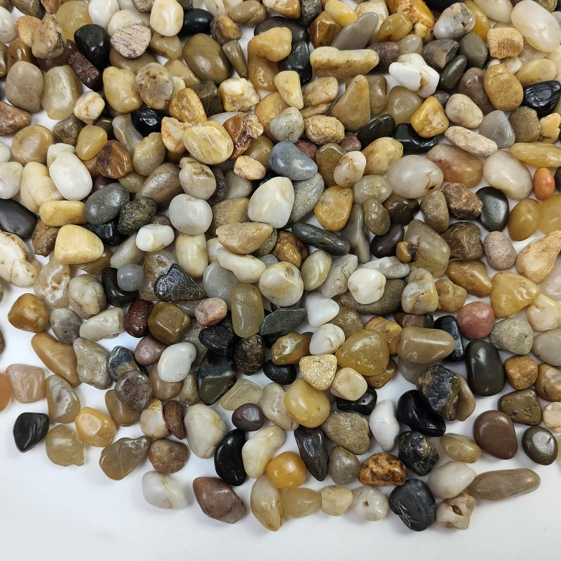 FANTIAN Poilished Fish Tank Gravel, 3/8 Inch Pebbles for Indoor Plants, Decorative Stones River Rocks for Succulent Soil Cover, Cactus, Aquarium, Vase Filler and Outdoor Garden Landscaping - Image 1