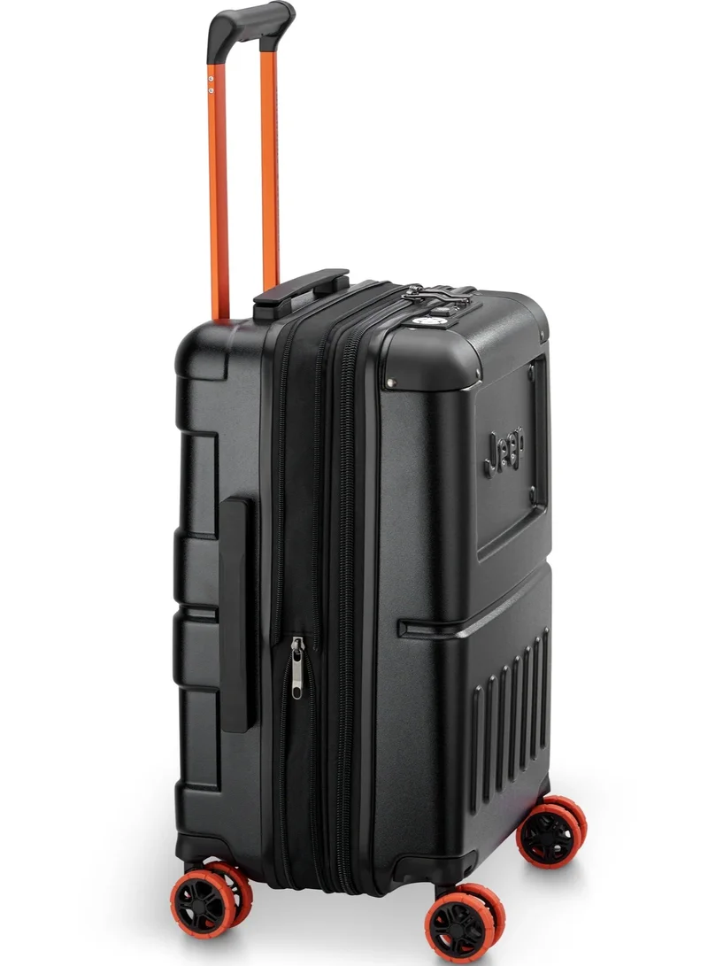 Jeep  Jh002B 55 Cm Hardcase 4 Double Swivel Wheeled Expandable Cabin Lugggae Trolley - Black  | Best Price UAE