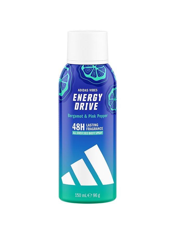 Adidas Vibes Energy Drive All-Over Deo Body Spray 150ml - Image 1