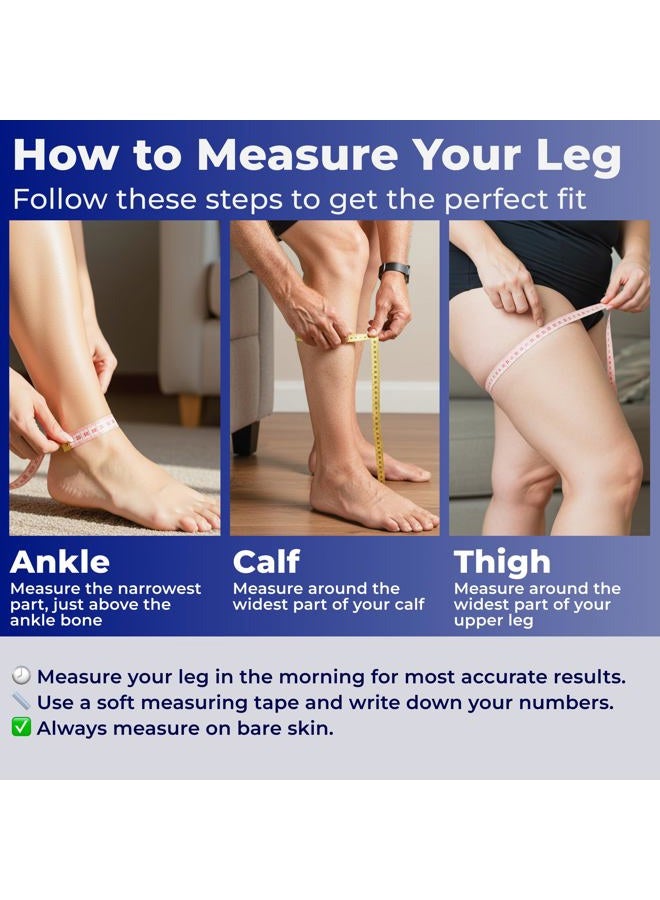 Mojo Compression socks Mojo Compression Full Leg Sleeve for Women and Men 20-30mmHg Plus Size - Footless Thigh High Compression Socks for Varicose Veins Circulation, Swelling, Edema - Black, 6X-Large - A609 - Image 5