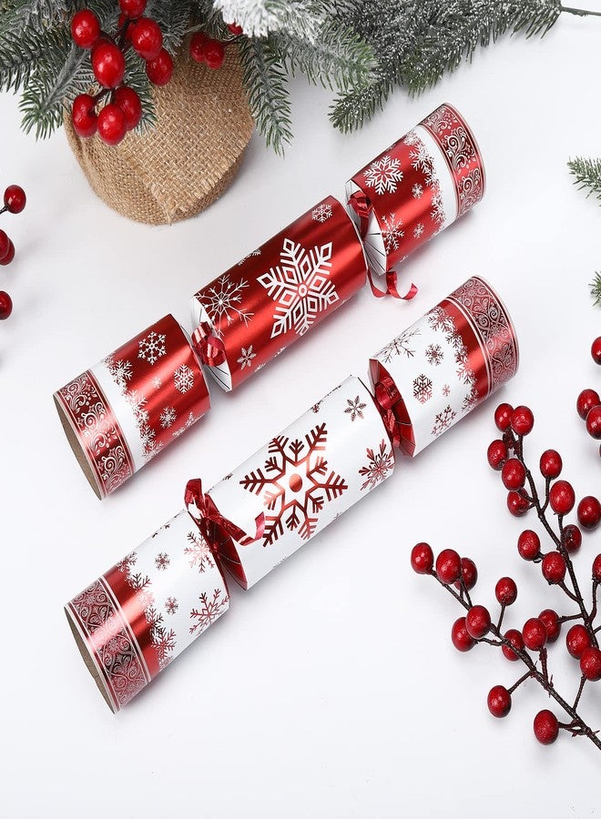 FunsLane 12 Pack 10" Luxurious Red & White Snowflake Design Table Favors with Party Hat, Joke & Xmas Gift for Kids Christmas Parties & Holidays - Image 5