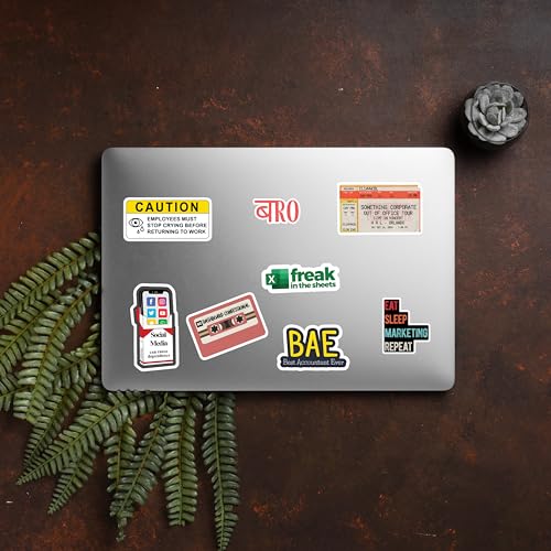 D2C Funny Office Stickers Pack | 45 Waterproof Motivational Work Humor Stickers with Glitter Finish | Corporate Life Decals for Laptop, Water Bottle & Coworkers Gift - Image 2