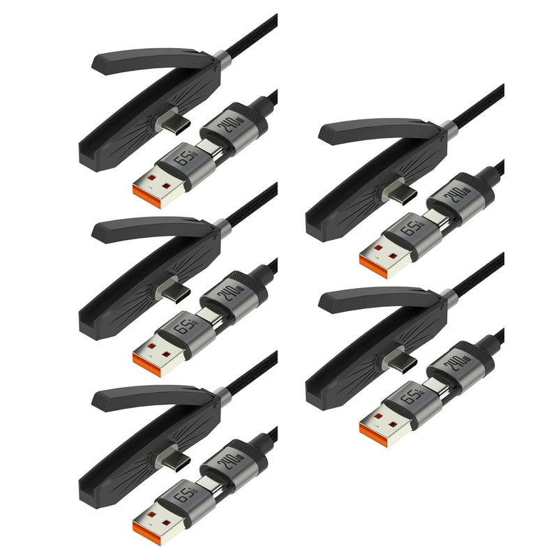 Portable 240W USB C and 65W USB Fast Charging Cable Data Wire Line with Built in Stand for Convenience Use Daily Phone Holder Charging Cord - Image 5