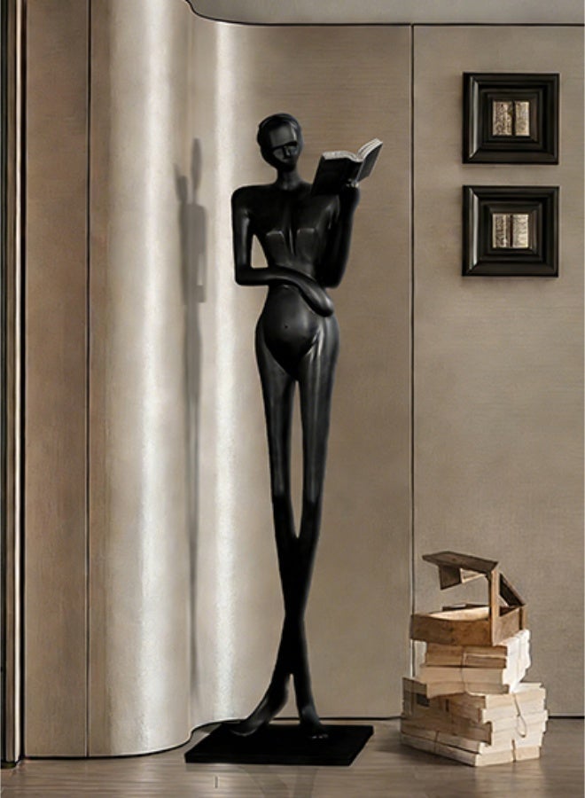 Creative Black Reader Portrait Sculpture - "Words are Wings" - Made of premium fiberglass, ideal home decoration for offices, hotel lobbies & luxury interiors - Image 1