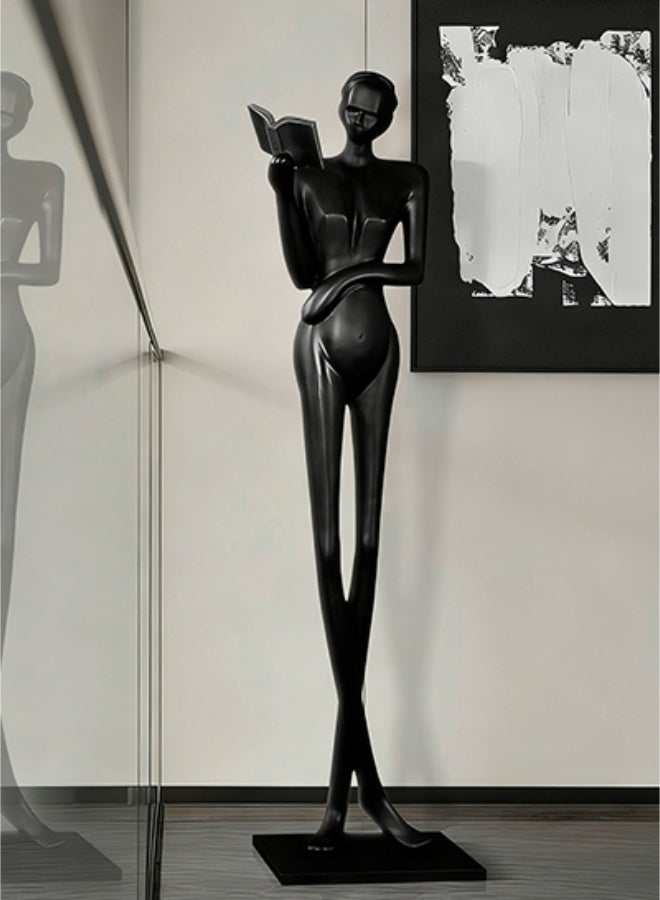 Creative Black Reader Portrait Sculpture - "Words are Wings" - Made of premium fiberglass, ideal home decoration for offices, hotel lobbies & luxury interiors - Image 3
