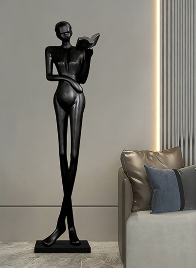 Creative Black Reader Portrait Sculpture - "Words are Wings" - Made of premium fiberglass, ideal home decoration for offices, hotel lobbies & luxury interiors - Image 4