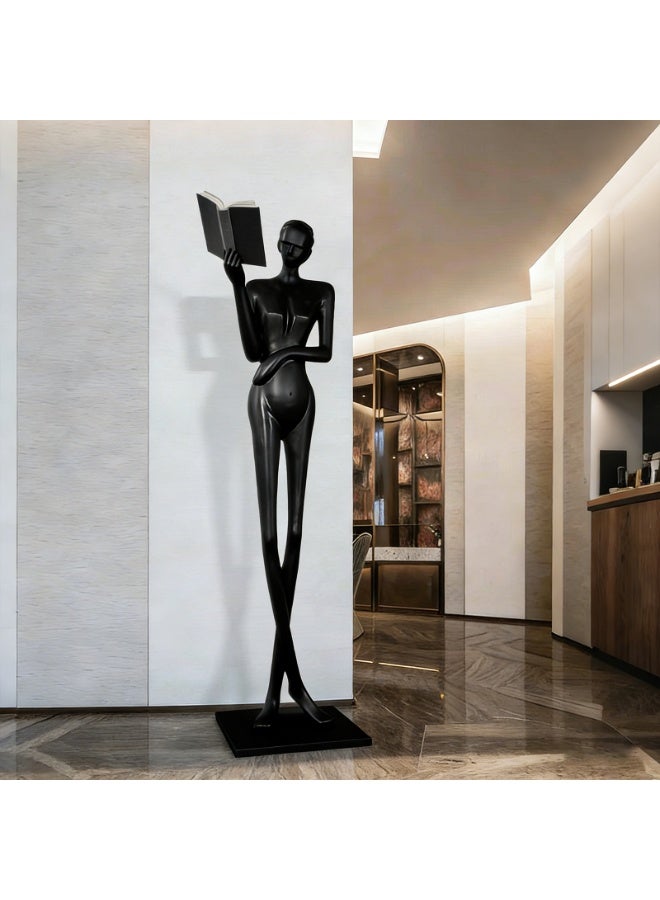 Creative Black Reader Portrait Sculpture - "Words are Wings" - Made of premium fiberglass, ideal home decoration for offices, hotel lobbies & luxury interiors - Image 5