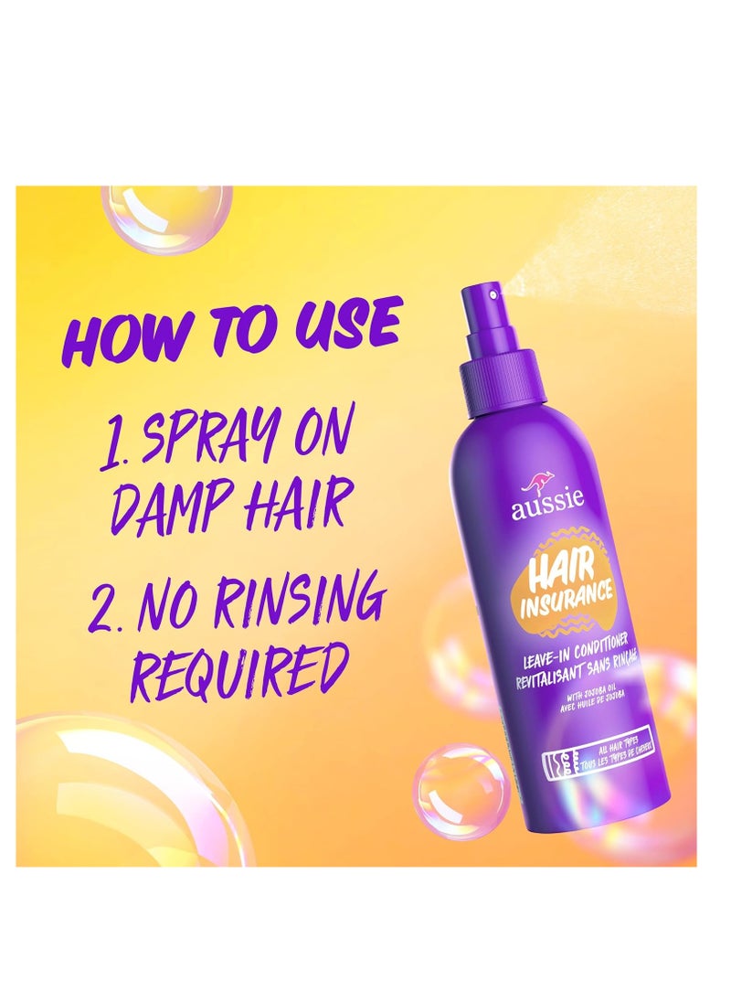 Aussie Aussie Hair Insurance Leave-In Conditioner Spray, Frizz Control, Softening with Jojoba & Sea Kelp, Moisturizing Treatment for All Hair Types, Juicy Citrus, 8 Fl Oz Each, Triple Pack  - Image 2