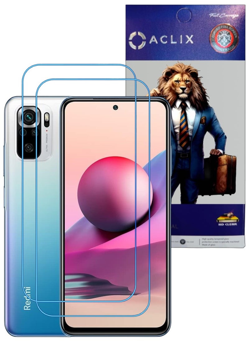 ACLIX 2 Pieces Antistatic ESD Dustproof Premium Quality High Definition Clear Tempered Glass Screen Protector Designed For Xiaomi Redmi Note 10 - Image 1