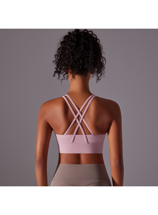 Top Women Bra Cropped Bralette Gym Yoga Sports Bra Cross  Back Female Bra Breathable Top Women's Underwear - Image 1