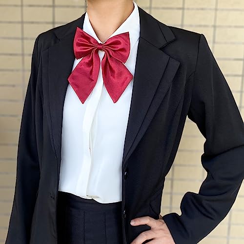 SYAYA Bow Tie for Women & Teen Girls, Ladies Elegant Satin Bowtie for School Uniforms Graduation or T-shirt Accessory W-B1 (Black) - Image 3