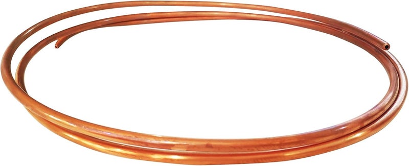 OD 13/64 in x ID 7/64 in Soft Coil Copper Tubing, Refrigeration Tube Microbore Copper Pipe - Length 3.28 Ft - Image 1