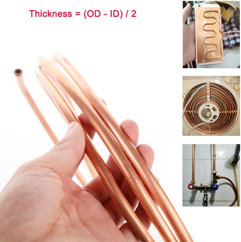 OD 13/64 in x ID 7/64 in Soft Coil Copper Tubing, Refrigeration Tube Microbore Copper Pipe - Length 3.28 Ft - Image 3