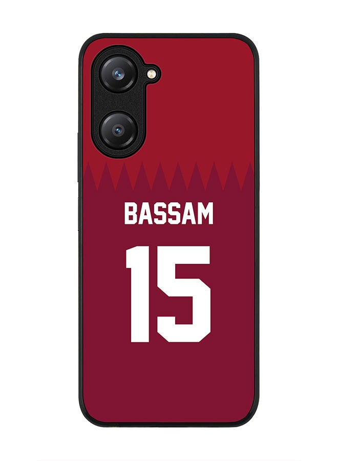 Stylizedd Rugged Black edge case for Vivo Y28s 5G / Vivo Y18 4G /Vivo Y03 4G, Slim fit Case Flexible Cover - Football Team - Qatar, Player Name - Bassam - Image 1