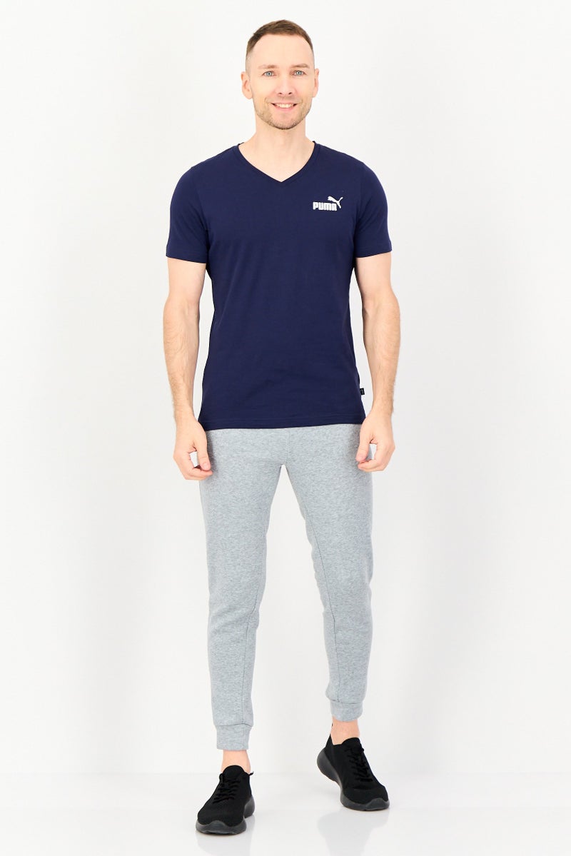 PUMA تي شيرت أساسي للرجال بقصة عادية بأكمام قصيرة، لون كحلي - Image 4