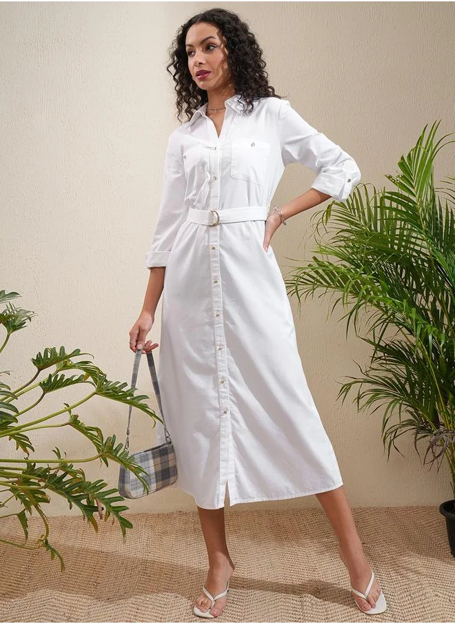 Tokyo Talkies Belted Shirtdress Dress