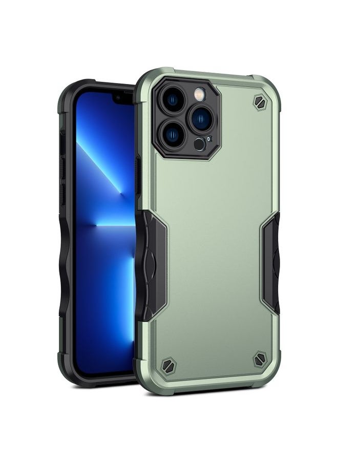 Generic Case Cover For iPhone 13 Pro Non-slip Armor Phone Case Green 