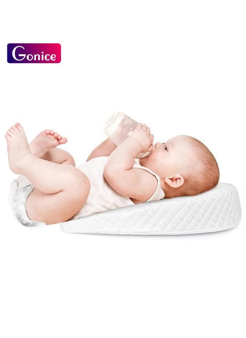 Baby Wedge Pillow 39 * 31 * 11CM,Soft Round Crib Wedge Pillow With Washable Cover,Feeding Pillows for Reflux Baby Sleep, Breathing Difficulty