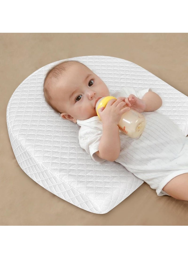 Baby Wedge Pillow 39 * 31 * 11CM,Soft Round Crib Wedge Pillow With Washable Cover,Feeding Pillows for Reflux Baby Sleep, Breathing Difficulty