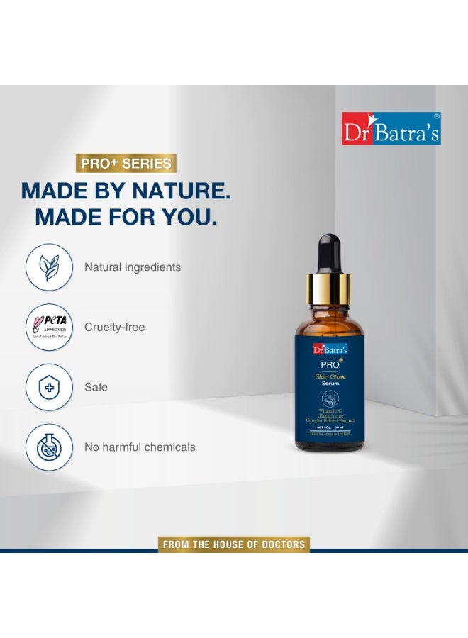 دكتور باترا سيروم Pro+ Skin Glow من Dr Batra’s بحجم 30 مل – تركيبة مفتحة غنية بفيتامين C، والجلوتاثيون، والجنكة بيلوبا | يقلل من البقع الداكنة وفرط التصبغ، ويعزز إشراق البشرة. - Image 3