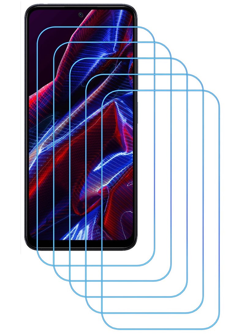 ACLIX 5 Pieces Antistatic ESD Dustproof Premium Quality High Definition Clear Tempered Glass Screen Protector Designed For Xiaomi Poco X5 - Image 1