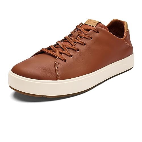 OLUKAI Laeahi Li ILI Mens Waterproof Leather Sneaker Versatile Casual Everyday Shoe AllDay Comfort Support Enhanced Grip Traction Kukui BrownKukui Brown 8 - Image 1