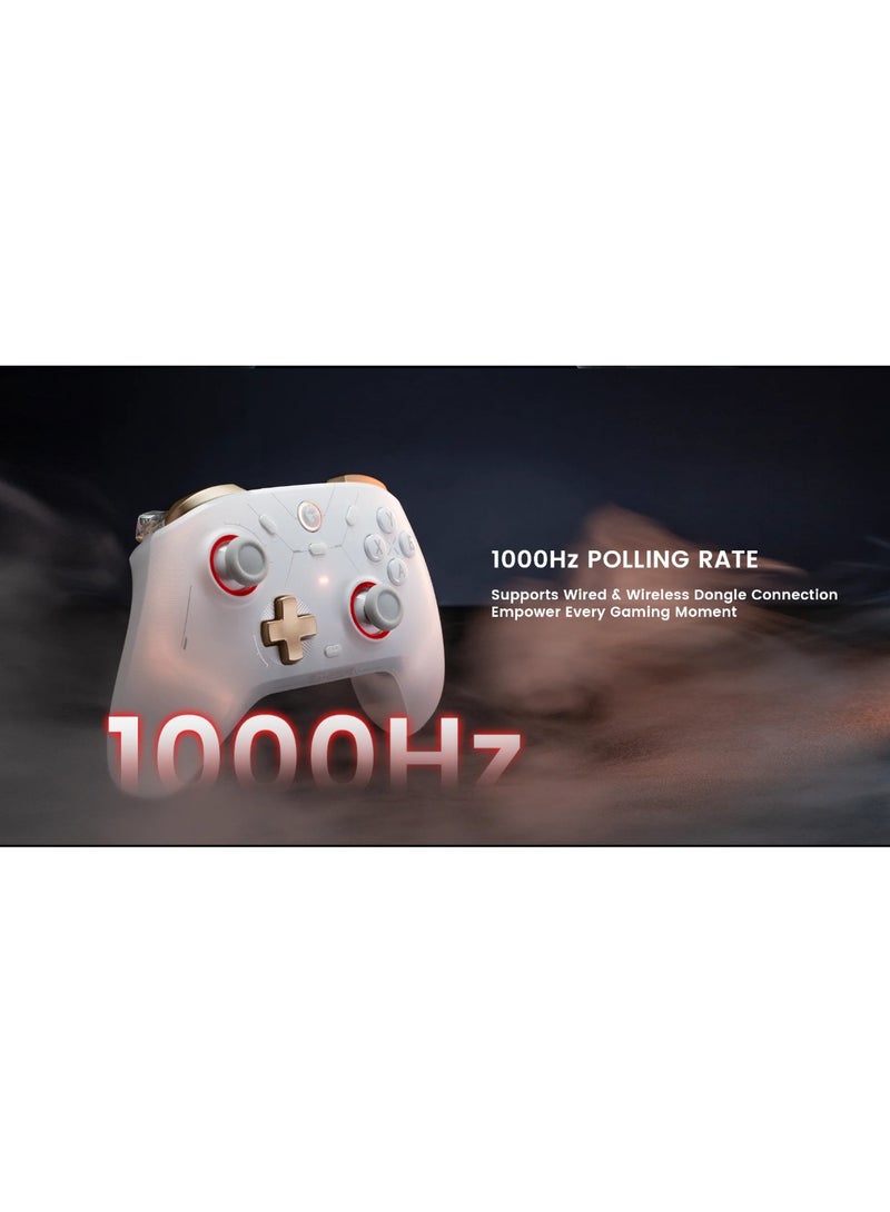 Professional Gamepad Cyclone 2 Game Controller for PC Steam Switch Android iOS with RGB Lamp Wireless Audio Hall Linear Trigger and Micro Trigger Switch Six-Axis Gyroscope Aluminium Alloy Charging Dock