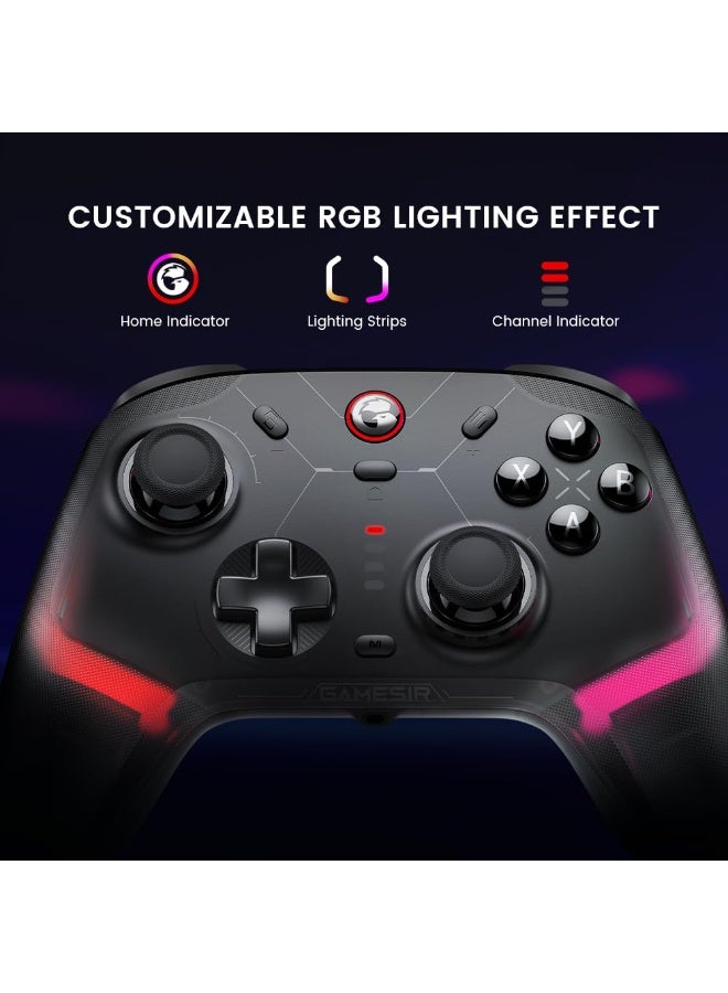 Professional Gamepad Cyclone 2 Game Controller for PC Steam Switch Android iOS with RGB Lamp Wireless Audio Hall Linear Trigger and Micro Trigger Switch Six-Axis Gyroscope Aluminium Alloy Charging Dock