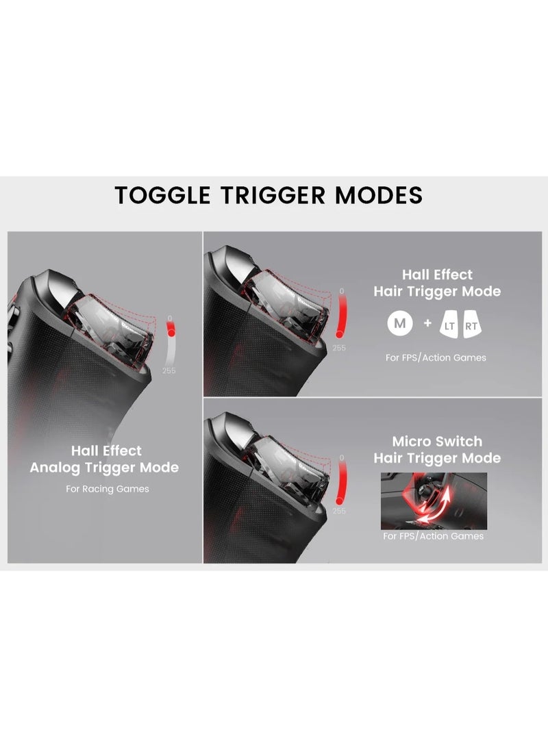 Professional Gamepad Cyclone 2 Game Controller for PC Steam Switch Android iOS with RGB Lamp Wireless Audio Hall Linear Trigger and Micro Trigger Switch Six-Axis Gyroscope Aluminium Alloy Charging Dock