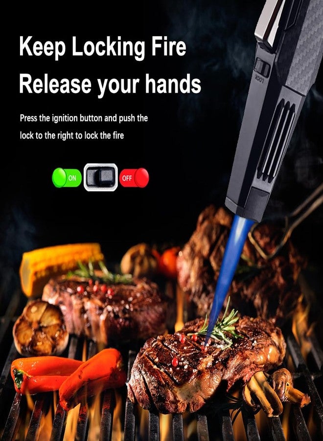 JETPRO Butane Torch Lighter One-Hand Operation Lighter Adjustable Jet Flame with safety lock Kitchen Cooking Torch Gift Box Package (Butane Gas Not Included) (Black) - Image 3