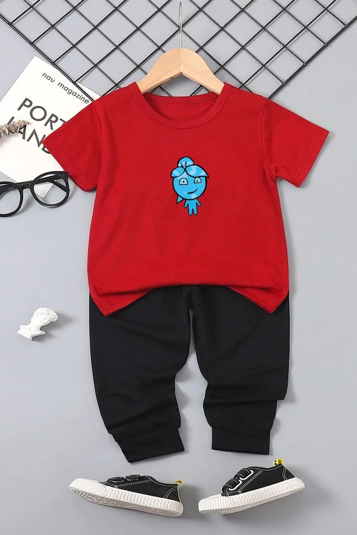 ONLYTRENDWEAR Childrens Water Avatar Bottom - Top Tracksuit Set 3-4 Years Old Red