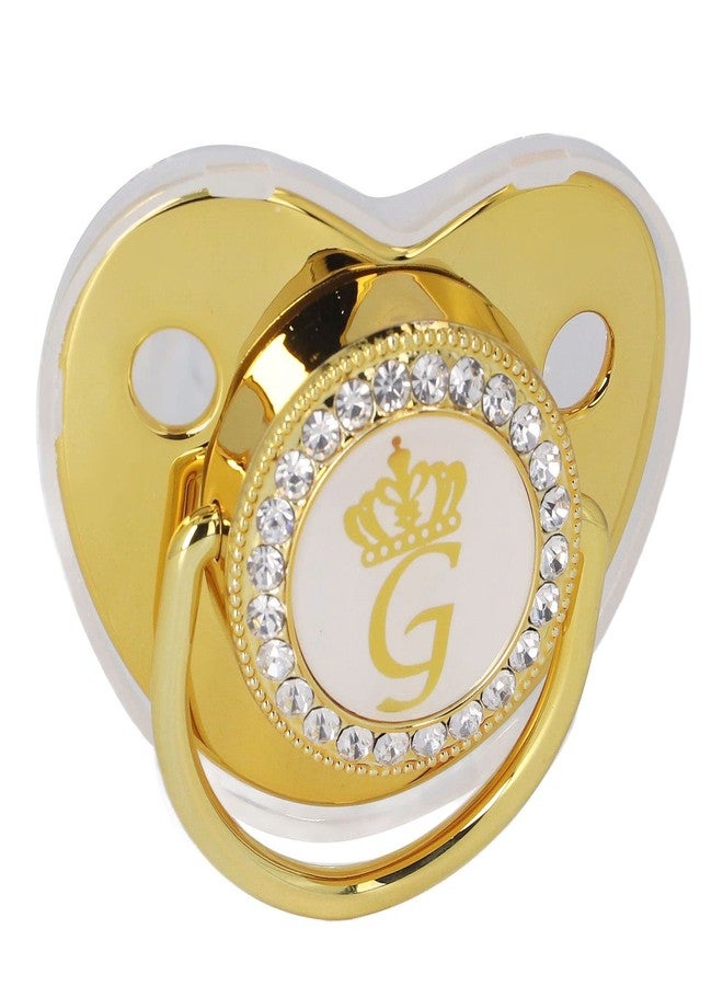 GLOGLOW Gold Letter Pacifier, Personalized Blanche Pacifier with Clip for Baby Girls Boys Bling Baby Pacifiers for Home Travel Baby Shower Essentials for Newborns Toddlers - Image 4