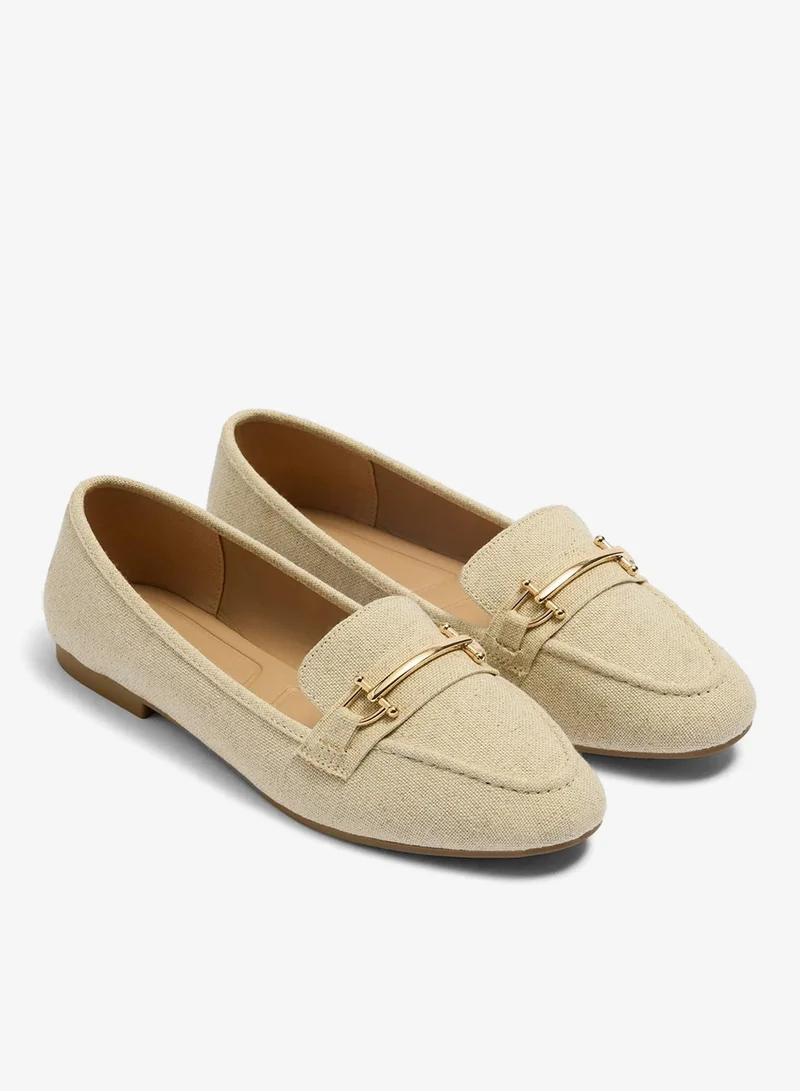 Matalan Linen Metal Bar Loafers