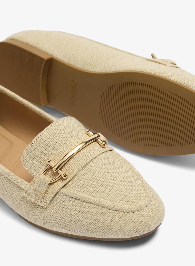 Matalan Linen Metal Bar Loafers