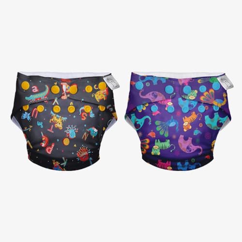 SuperBottoms Swimming Diapers for Babies & Toddlers - Reusable & Adjustable Swim Diapers - Washable Cloth Diapers - Skin Friendly Fabric - Easy to Clean - Fits 3M - 3Y | Pack of 2 - Image 1