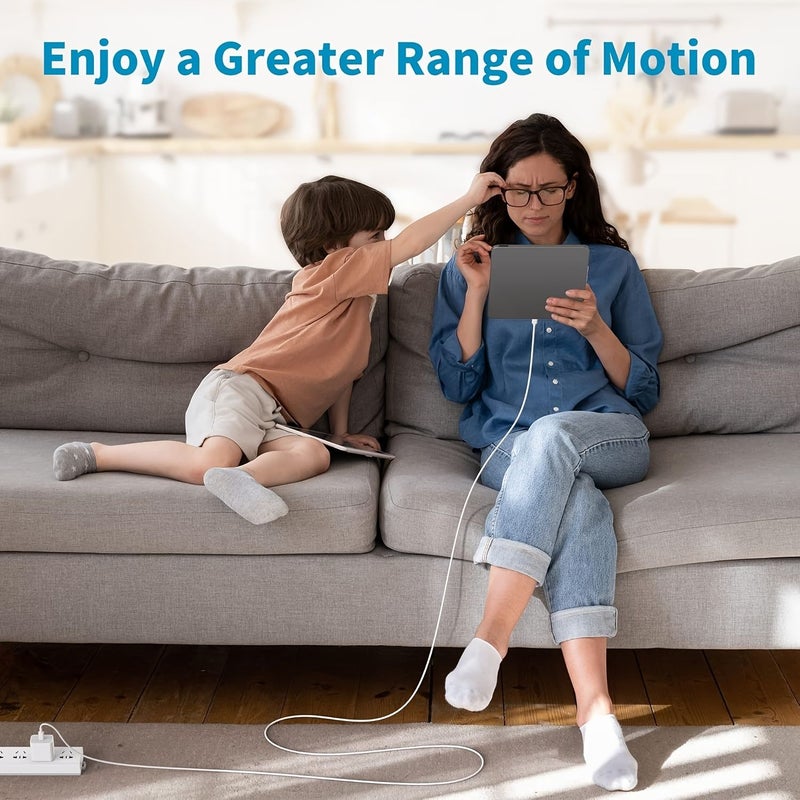 USB C to USB C Cable 6.6ft White 60W Fast Charging for iPhone 15 iPad Pro - Image 1
