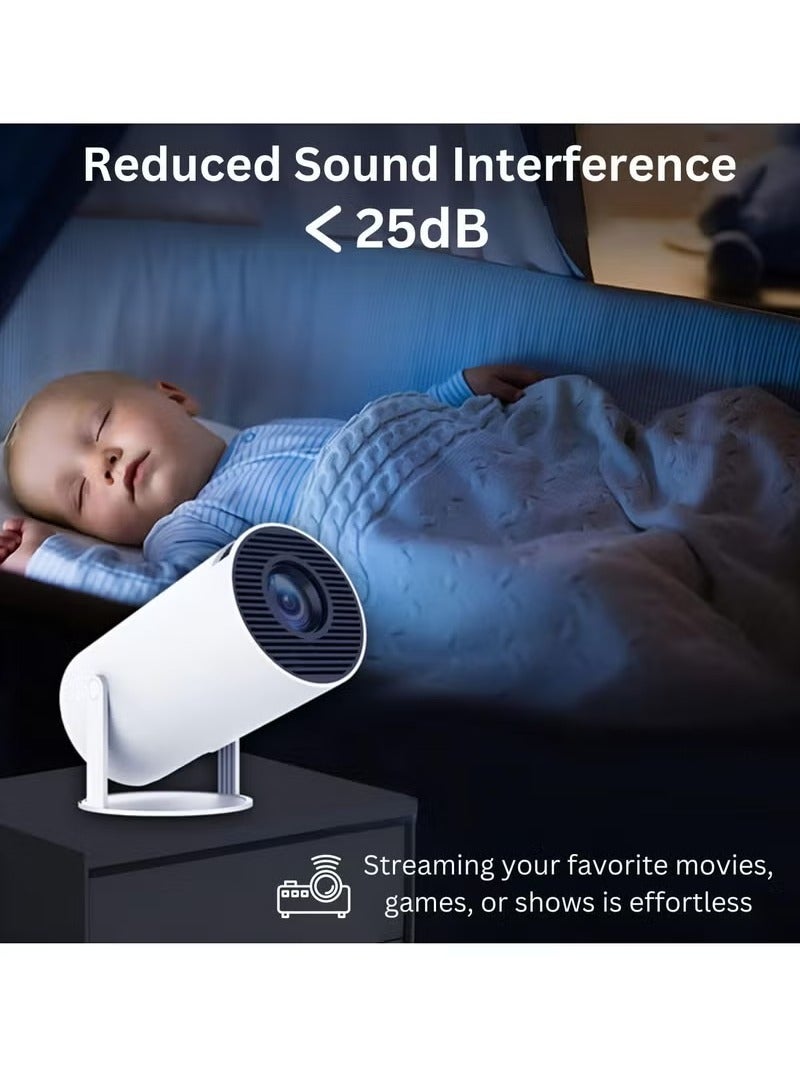 Outdoor & Home 4K Mini Projector: 1280P Portable Projector with Auto Keystone for Phone/TV Stick/Laptop (White) - Image 5