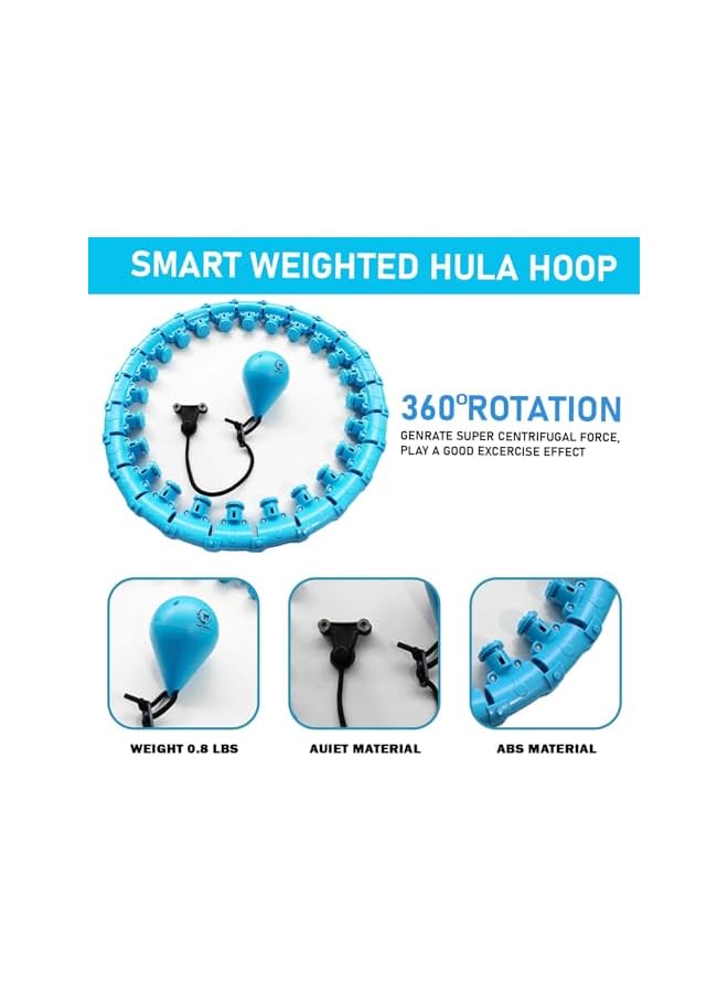 PROMASS 2-In-1 Smart Weighted Hula Hoop For Adults And Children: Auto-Spinning Fitness Hoop With 24 Detachable Knots - Image 3