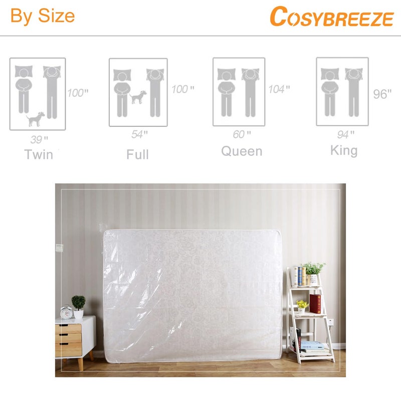 Cosybreeze Mattress Bag for Moving  Mattress Storage Bag  5 Mil Full Size Mattress Cover [2-Pack] - Heavy Duty Waterproof Mattress Protector for Moving Storage and Disposal - 54 x 100 Inch  - Image 5