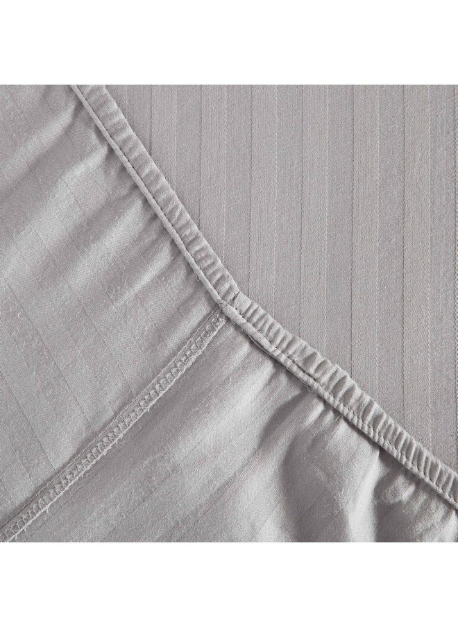 Home Box - Hamilton Satin Stripe Super King Fitted Sheet 200 x 200 x 36 cm - Image 1