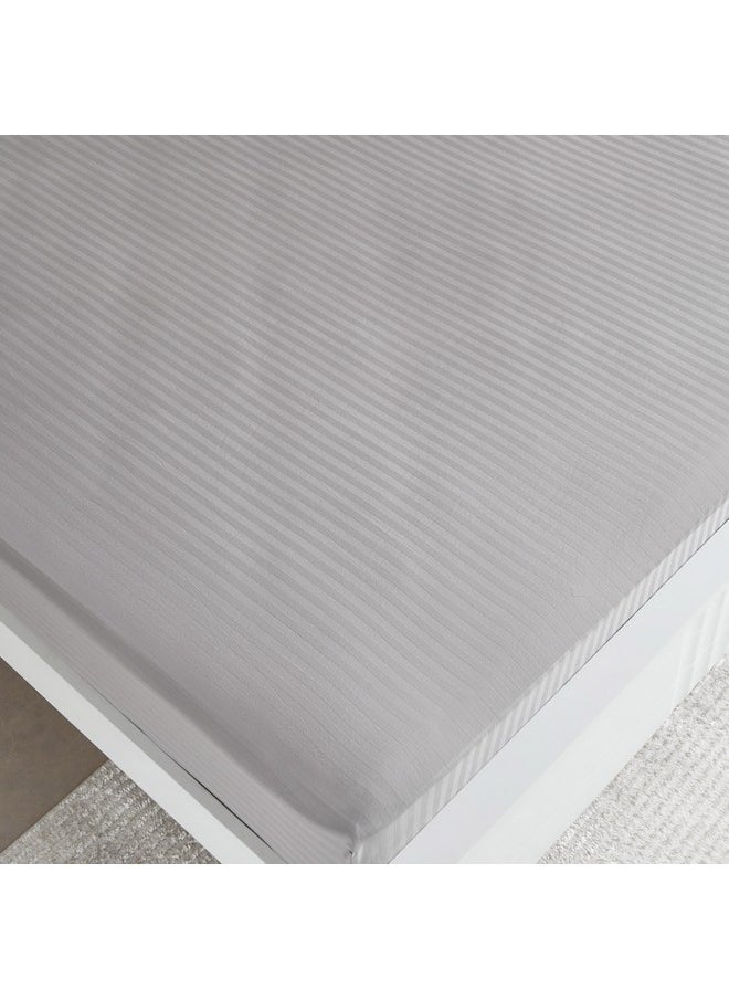 Home Box - Hamilton Satin Stripe Super King Fitted Sheet 200 x 200 x 36 cm - Image 1