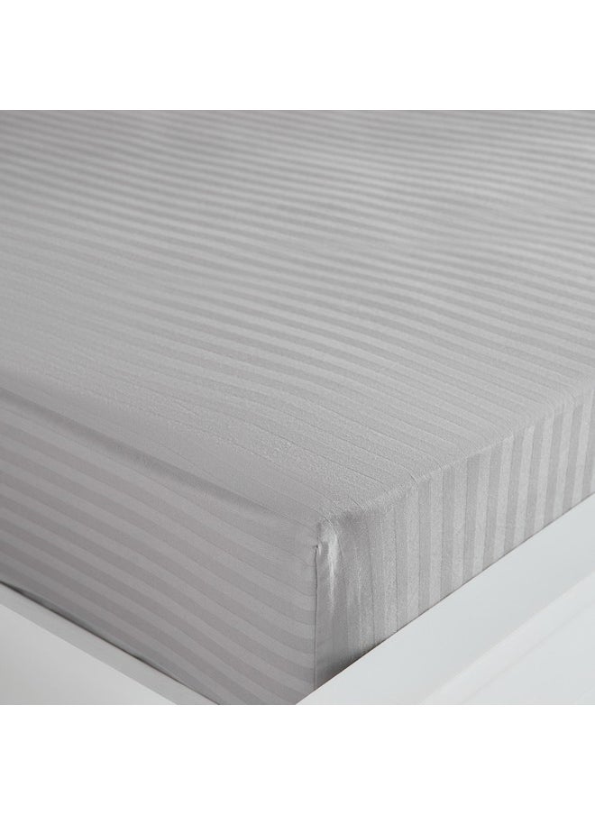 Home Box - Hamilton Satin Stripe Super King Fitted Sheet 200 x 200 x 36 cm - Image 1